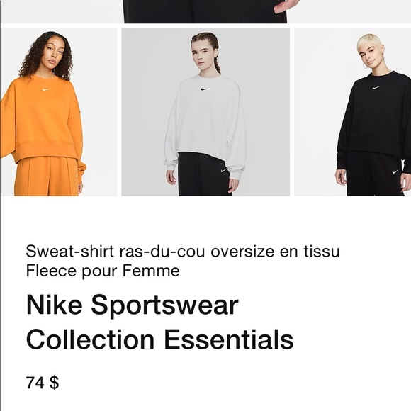 NIKE OVERSIZED CROPPED SWEATSHIRT - Picture 6 of 6